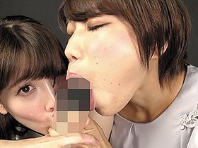 大量唾液滴るレズキス淫語ディルドフェラ　サンプル画像07